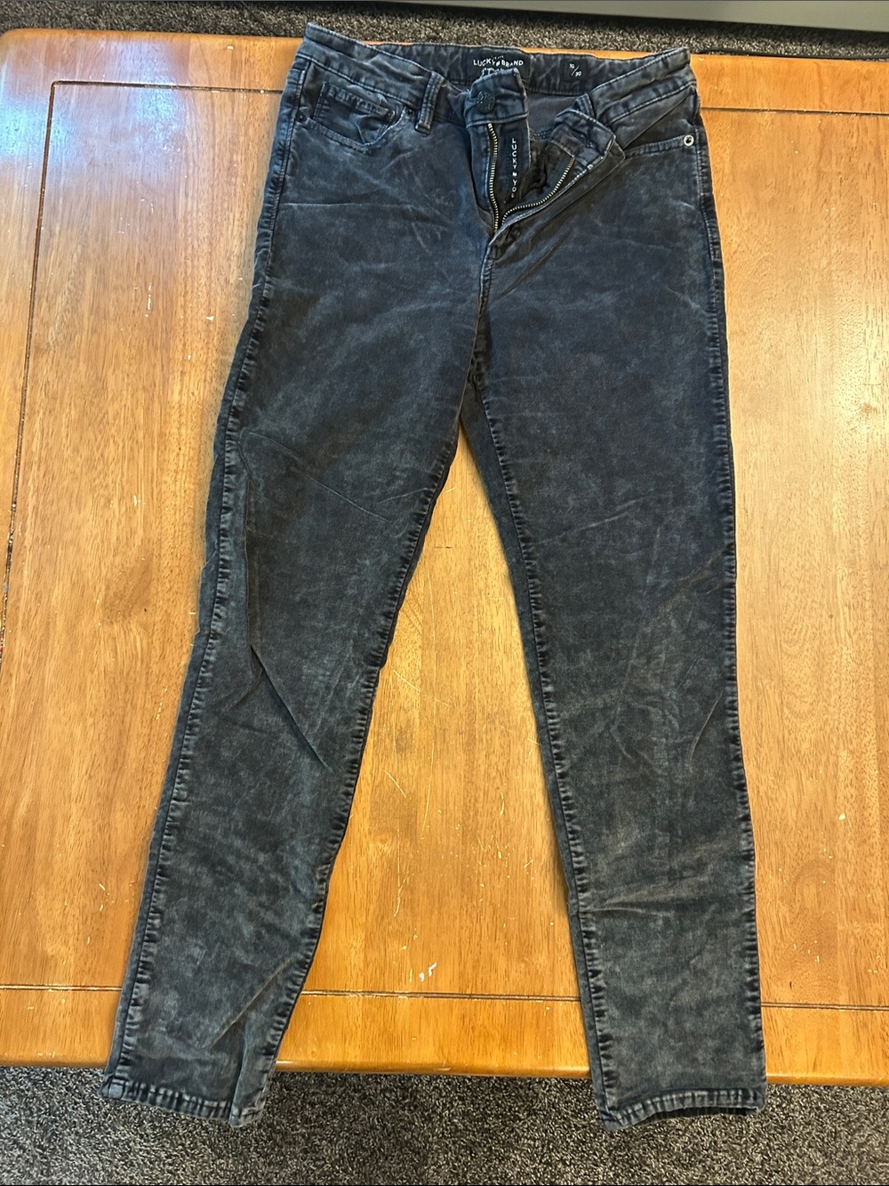 Lucky Brand Distressed Gray/Black Brooke Leggings size 10